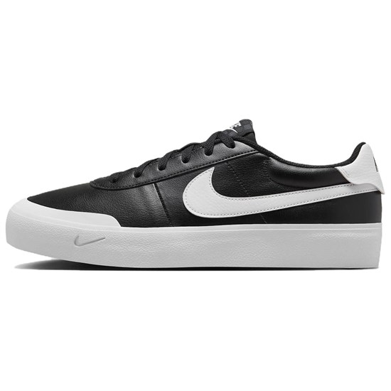 Nike Court Shot Anti Slip Wear Resistant Low Top Skateboard Shoes Men's Black White FQ8146-002 - фото 528432