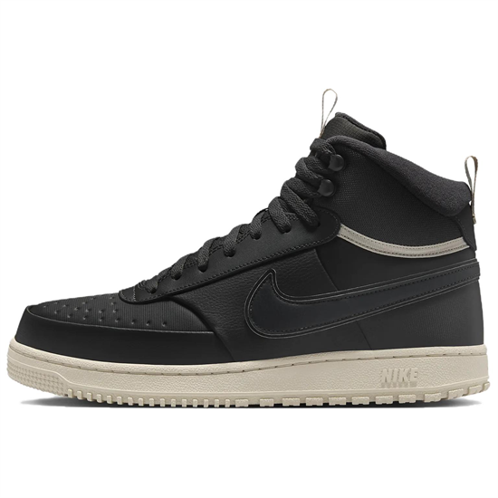 Nike Court Vision Anti Slip Wear Resistant Mid Top Vintage Basketball Shoes Men's Black DR7882-003 - фото 528555