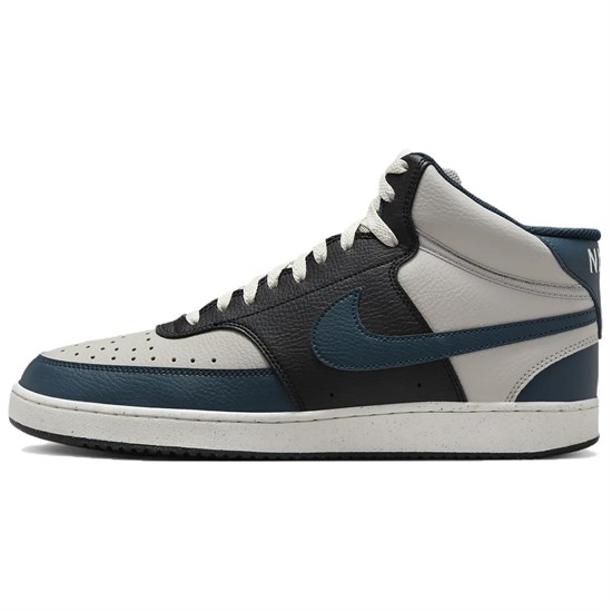 Nike Court Vision Anti Slip Wear Resistant Mid Top Casual Shoes Men's Black Blue Gray DN3577-004 - фото 578982