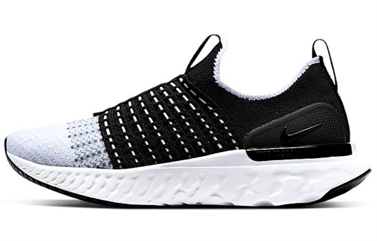 Nike React Phantom Run Flyknit 2 Black White Women's CJ0280-001 - фото 594468