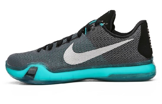 Nike Kobe 10 Liberty Kobe Non slip Lightweight Low Top Performance Basketball Shoes Men's Black Ice Green 745334-002 - фото 609051