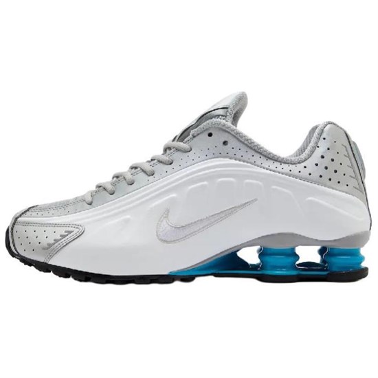 Nike Shox R4 Anti Slip Wear Resistant Low Top Casual Running Shoes Women's Silver White HQ1988-005 - фото 618440
