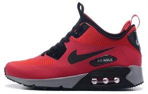 Nike Air Max 90 Cushioning Wear Resistant Mid Top Casual Shoes Men's Red 806808-600