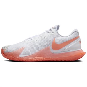 Nike Air Zoom Vapor Cage 4 Rafa Cushioning Support Low Top Tennis Shoes Men's White Orange DV1773-106