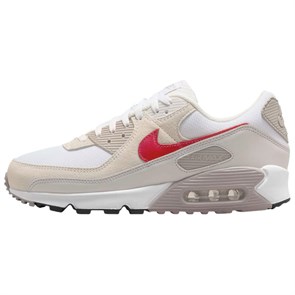 Nike Air Max 90 Anti Slip Wear Resistant Low Top Casual Running Shoes Men's Gray White Red DM0029-113