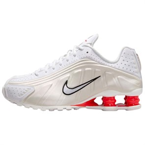 Nike Shox R4 Cushioning Slip Resistant Low Top Casual Running Shoes Women's White AR3565-103