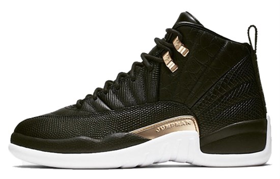 JORDAN 12 Retro Black Metallic Gold White Women's AO6068-007 - фото 497976