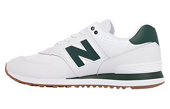 New Balance NB 574 Anti Slip Wear Resistant Low Top Running Shoes Men's White Green U574FNS - фото 512737