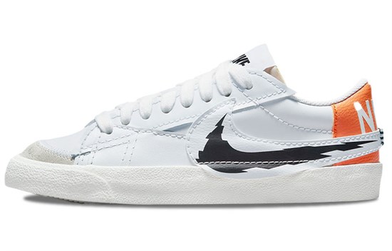 Nike Blazer Low 77 Jumbo White Summit White Magma Orange Black DV6484-100 - фото 526820