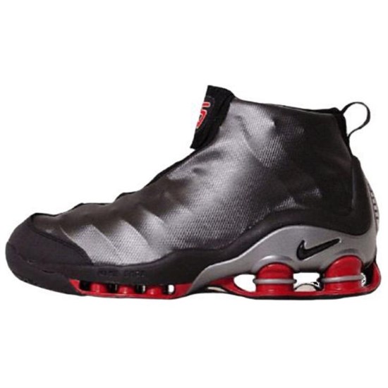 Nike Cushioned Slip Resistant Mid Top Running Shoes Men's Black Red 302277-061 - фото 528941