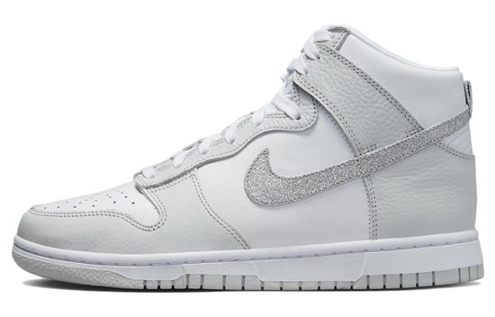 Nike Dunk High Silver Glitter Swoosh Women's FJ4578-100 - фото 553978
