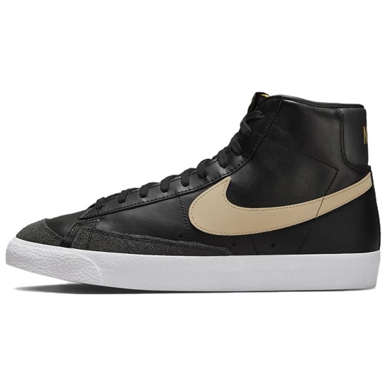 Nike Blazer Mid Mid Anti-Slip Wear-Resistant High-Top Skateboard Shoes Men's Black Gold BQ6806-003 - фото 578299