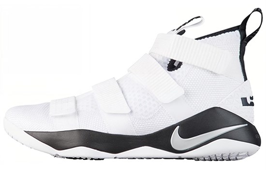 Nike LeBron Soldier 11 White Metallic Silver Black 943155-106 - фото 582555