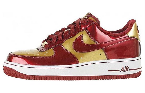 Nike Air Force 1 Slip Resistant Cushioning Low Top Skateboard Shoes Men's Red Gold 573979-700 - фото 603763