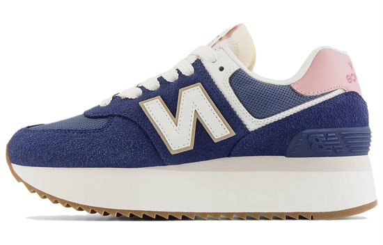 New Balance NB 574+ Slip Resistant Low Top Running Shoes Women's Blue White Pink WL574ZCB - фото 621966