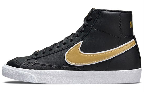 Nike Blazer Mid 77 Essential Black Metallic Gold Women's DH0070-001 - фото 624863