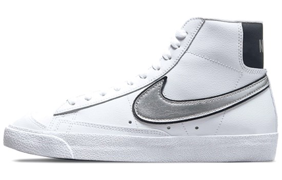 Nike Blazer Mid 77 Essential White Metallic Silver Women's DH0070-100 - фото 624868