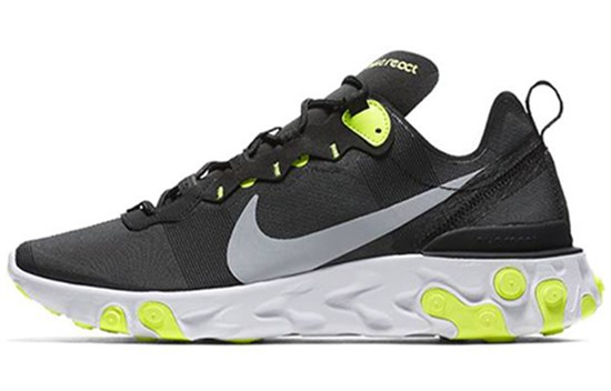 Nike React Element 55 Black Wolf Grey Volt BQ6166-001 - фото 627417