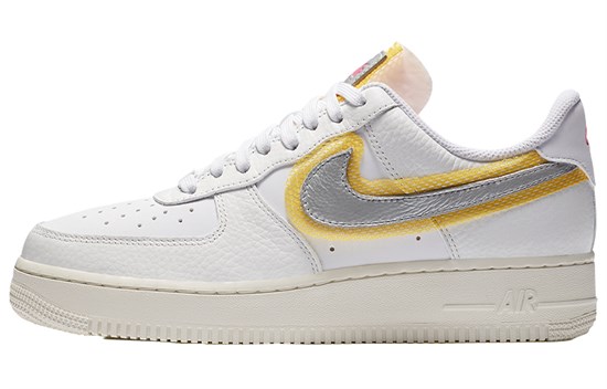 Nike Air Force 1 Low '07 Lx White Metallic Silver Gold Women's CZ8104-100 - фото 628985