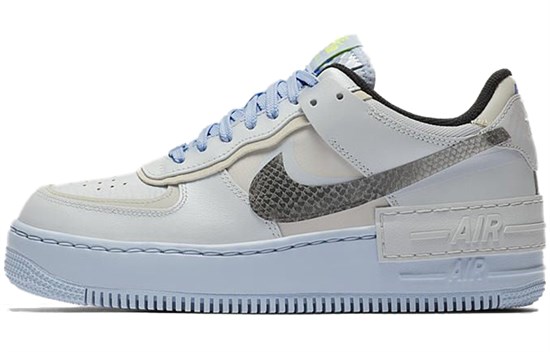 Nike Air Force 1 Low Shadow Pure Platinum Snakeskin Blue Women's CV3027-001 - фото 629139