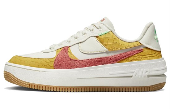 Nike Air Force 1 PLT.AF.ORM Sail Yellow Ocher Women's DX3209-133 - фото 629220