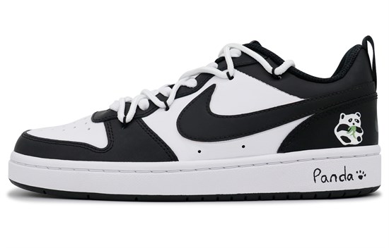 Nike Court Borough 2 Non slip Lightweight Low Top Skateboard Shoes GS Black White pz--3502985794812813503 - фото 631083