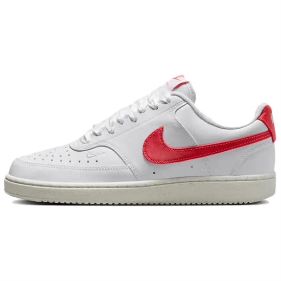 Nike Court Vision Anti Slip Wear Resistant Low Top Skateboard Shoes Women's White Red HV5246-100 - фото 631240