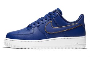 Nike Air Force 1 Low Blue Gold Swoosh Women's AO2132-401