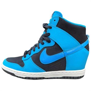 Nike Anti Slip Wear Resistant High Top Skateboard Shoes Women's Blue 644877-009