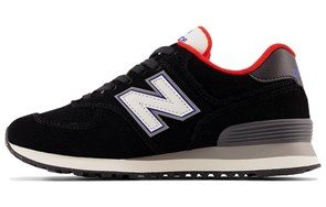 New Balance 574 Black White Varsity Red Women's WL574WG2