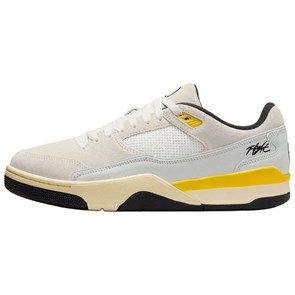 Quai54 x Jordan FLIGHT COURT Anti Slip Wear Resistant Low Top Vintage Basketball Shoes Men's Beige Yellow IB8838-107
