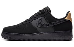 Nike Air Force 1 Low Nubuck Black Metallic Gold 2021 DH2473-001