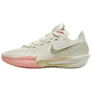 Nike Anti Slip Wear Resistant Low Top Basketball Shoes Men's White Green DV2913-005