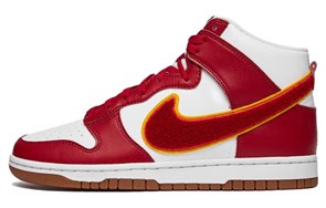 Nike Dunk High Chenille Swoosh White Gym Red DR8805-101