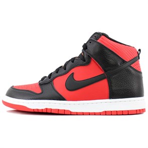 Nike Dunk High Tumbled Leather Black Varsity Red 317982-608