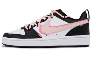 Nike Court Borough Non slip Lightweight Low Top Skateboard Shoes GS Black Pink pz--2265394118001591523