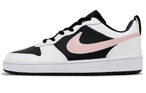 Nike Court Borough Non slip Lightweight Low Top Skateboard Shoes GS White Pink pz-7262527149052573333