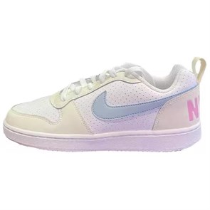 Nike Court Borough Wear resistant And Lightweight Low Top Skateboard Shoes Women's White Yellow Blue HJ3492-141