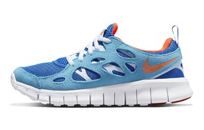 Nike Free RN Cushioning Anti Slip And Wear Resistant Low Top Running Shoes Women's Blue Orange DD0163-400