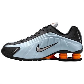 Nike Shox R4 Blue Tint Total Orange Black Metallic Silver Women's AR3565-401