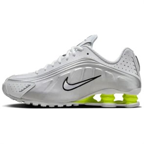 Nike Shox R4 White Metallic Silver Volt Women's AR3565-102