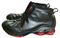 Nike Cushioned Slip Resistant Mid Top Running Shoes Men's Black Red 302277-061 - фото 528943